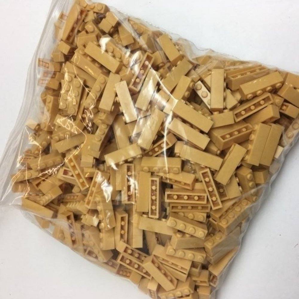 Gold Beige LEGO Compatible Bricks 2+ Pounds 1X 4 Stud